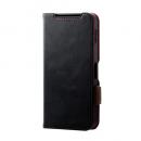 ELECOM PM-S244PLFYBK AQUOS sense9(SH-53E)用レザーケース/手帳型/ステッチ/耐衝撃/磁石付き/ブラック