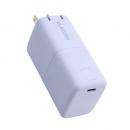 ELECOM DE-AC09-5000PU モバイルバッテリー/リチウムイオン電池/AC一体型/おまかせ充電/USB PD/30W/5000mAh/USB-C入出力×1/PSE適合/パープル