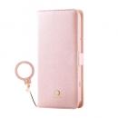 ELECOM PM-F244PLFJM2PN らくらくスマートフォン(F-53E)/レザーケース/手帳型/Enchante’e/磁石付き/リング付き/ピンク