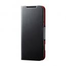ELECOM PM-F244PLFUBK らくらくスマートフォン(F-53E)/レザーケース/手帳型/UltraSlim/薄型/磁石付き/ブラック