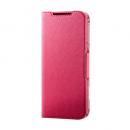 ELECOM PM-F244PLFUJPND らくらくスマートフォン(F-53E)/レザーケース/手帳型/UltraSlim/Flowers/薄型/超軽量/磁石付き/ディープピンク