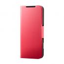 ELECOM PM-F244PLFURD らくらくスマートフォン(F-53E)/レザーケース/手帳型/UltraSlim/薄型/磁石付き/レッド