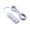 ELECOM T-IS01M-2350WH 個別スイッチタップ/雷サージ付き/ホコリシャッター付き/磁石付き/3個口/5m/ホワイト