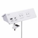 サンワサプライ TAP-B105UC-3W クランプ固定式タップ（2P・4個口・ホワイト）