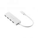 ELECOM U2HC-H040WH USB HUB/USB-C/USB2.0/バスパワー/4ポート/15cm/ホワイト