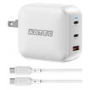 ADTEC APD-V100AC2-WH-SCU2 Power Delivery対応 GaN AC充電器/100W/USB Type-A 1ポート/Type-C 2ポート/ホワイト & Type-C to Cケーブルセット