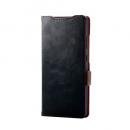 ELECOM PM-G252PLFYBK Galaxy S25 Ultra(SC-52F)/レザーケース/手帳型/ステッチ/耐衝撃/磁石付き/ブラック