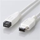 ELECOM IE-961WH IEEE1394b/FireWireケーブル 9pin-6pin/1.0m