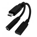 プリンストン SMHC23A USB Type-C to USB Type-C（3A）/3.5mm 二股アダプタ