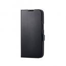 ELECOM PM-A25SPLFMGBK iPhone 16e/ソフトレザーケース/薄型/磁石付/MAGKEEP/ブラック