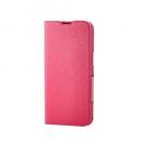 ELECOM PM-A25SPLFUJPND iPhone 16e/レザーケース/手帳型/UltraSlim/Flowers/薄型/磁石付き/ディープピンク