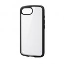ELECOM PM-A25STSLFCBK iPhone 16e/ハイブリッドケース/TOUGH SLIM LITE/フレームカラー/背面クリア/ストラップシート付属/ブラック