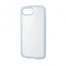 ELECOM PM-A25STSLFCBU iPhone 16e/ハイブリッドケース/TOUGH SLIM LITE/フレームカラー/背面クリア/ストラップシート付属/ライトブルー