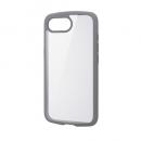 ELECOM PM-A25STSLFCGY iPhone 16e/ハイブリッドケース/TOUGH SLIM LITE/フレームカラー/背面クリア/ストラップシート付属/グレー