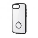 ELECOM PM-A25STSLFCRBK iPhone 16e/ハイブリッドケース/TOUGH SLIM LITE/フレームカラー/背面クリア/リング付/ブラック