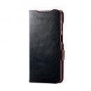 ELECOM PM-G253PLFYBK Galaxy A25 5G(SC-53F)/レザーケース/手帳型/ステッチ/耐衝撃/磁石付き/ブラック