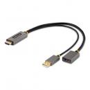 StarTech.com 128-HDMI-DISPLAYPORT ディスプレイ変換ケーブル/HDMI2.0-DisplayPort1.2/30cm/4K60Hz/アクティブ変換/USBバスパワー/HDR対応ディスプレイアダプター/PCのHDMIソースをDPモニターに出力