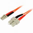 StarTech.com 50FIBLCSC3 3m光ファイバーケーブル(光パッチコード)マルチモード対応コア径50ミクロン/芯径125ミクロン2芯DuplexLC-SCコネクタ