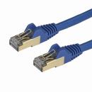 StarTech.com 6ASPAT2MBL カテゴリ6A対応LANケーブル(2m/ブルー)Cat6ASTP(シールドツイストペア)ケーブルツメ折れ防止カバー付き