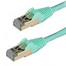StarTech.com 6ASPAT50CMAQ カテゴリ6A対応LANケーブル(0.5m/アクア)Cat6ASTP(シールドツイストペア)ケーブルツメ折れ防止カバー付き