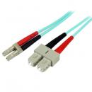StarTech.com A50FBLCSC1 光ファイバーケーブル/LC-SC/1m/UPCコネクター/OM3マルチモード/50/125μm/2芯/全二重(フルデュプレックス)/100Gb