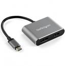 StarTech.com CDP2DPHD USB-C-DisplayPort/HDMI変換アダプタ4K/60Hz対応USBType-C接続HDMI/ディスプレイポート2in1アダプタ