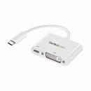 StarTech.com CDP2DVIUCPW USB-C-DVI変換アダプタUSBPowerDelivery対応1920x1200ホワイト入力:USBType-C(オス)-出力:DVI-D(メス)