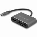 StarTech.com CDP2HDVGA USB-C-VGA/HDMI変換ディスプレイアダプタ2in1USBType-Cマルチアダプター4K/30Hzアルミケーススペースグレー
