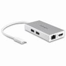 StarTech.com DKT30CHPDW USBType-C接続マルチアダプタシルバー&ホワイト4KHDMI/USBPowerDelivery/USB3.0Type-A2ポート/ギガビット有線LAN