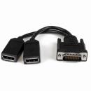 StarTech.com DMSDPDP1 20cmDMS59デュアルDisplayPort分岐ケーブル1xDMS-59(59ピン)オス/2xディスプレイポートDP(20ピン)メス4kx2k対応HPXP688AA代替品
