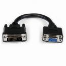 StarTech.com DVIVGAMF8IN 20cmDVI-VGA変換ケーブルDVI-Iオス(29ピン)-VGAメス(D-Sub15ピン)ブラック