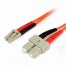 StarTech.com FIBLCSC2 2m光ファイバーケーブル(光パッチコード)マルチモード対応コア径62.5ミクロン/芯径125ミクロン2芯DuplexLC-SCコネクタ