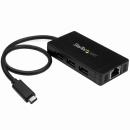 StarTech.com HB30C3A1GE USBType-C接続3ポートUSB3.0ハブ/1ポートギガビット有線LANアダプタ(ACアダプタ付属)USB-C-3xUSB-A/1xRJ45GbE