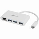 StarTech.com HB30C3A1GEA ギガビットEthernetポート搭載3ポートUSB3.0ハブUSBType-C接続USB3.0ハブ搭載有線LANアダプタホワイト