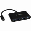 StarTech.com HB30C4AB 4ポート増設USB3.0ハブUSBType-C接続USB-C-4xUSB-AUSBバスパワー対応USB3.1Gen1(5Gbps)対応