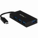 StarTech.com HB30C4AFS 4ポート増設USB3.0ハブUSBType-C接続USB-C-4xUSB-AUSB急速充電対応セルフパワー対応ACアダプタ付属
