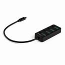 StarTech.com HB30C4AIB USB-CハブUSB-Aポートを4口搭載各ポートごとにオン/オフ・スイッチ付きバスパワー対応USBType-Cハブ