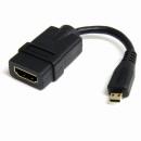 StarTech.com HDADFM5IN 12cmハイスピードHDMI変換ケーブル/変換アダプタHDMIタイプAメス-マイクロ/MicroHDMIタイプDオスブラック