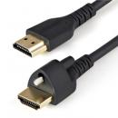 StarTech.com HDMM2MLS イーサネット対応ハイスピードHDMIケーブル2m/ネジ留め機構搭載/HDMI2.0規格準拠/4K60Hz/HDR対応/HDMI[オス]-HDMI[オス]
