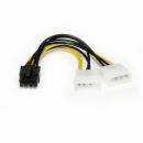 StarTech.com LP4PCIEX8ADP 15cm2xペリフェラル電源コネクタ(4ピン/オス)-PCIExpress電源コネクタ(8ピン/オス)変換アダプタケーブル
