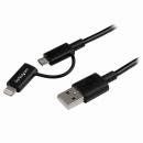 StarTech.com LTUB1MBK AppleLightning/MicroUSB-USBケーブル1mブラックiPhone/iPod/iPad/Androidスマホ対応