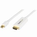 StarTech.com MDP2HDMM1MW MiniDisplayPort-HDMI変換ケーブル1mホワイト4K解像度/UHD対応ミニディスプレイポート/mDP（オス）-HDMI（オス）アダプタケーブル
