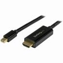 StarTech.com MDP2HDMM2MB MiniDisplayPort-HDMI変換ケーブル2m4K解像度/UHD対応ミニディスプレイポート/mDP（オス）-HDMI（オス）アダプタケーブル