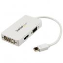 StarTech.com MDP2VGDVHDW MiniDisplayPort接続トラベルA/Vアダプタ3イン1ミニディスプレイポートMiniDP-VGA/DVI/HDMI変換アダプタ1920x1200/1080pホワイト