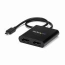 StarTech.com MSTCDP122DP USB-C-DisplayPortマルチモニターアダプタ2ポートMSTハブ4K/30Hz対応USBType-C(オス)-2xディスプレイポート(メス)Windowsのみ対応