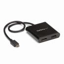StarTech.com MSTCDP122HD USB-C-HDMIマルチモニターアダプタ2ポートMSTハブ4K対応USBType-C(オス)-2xHDMI(メス)Windowsのみ対応