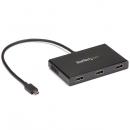 StarTech.com MSTCDP123HD USB-C-HDMIマルチモニターアダプタ3ポートMSTハブ4K対応USBType-C(オス)-3xHDMI(メス)Windowsのみ対応