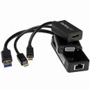 StarTech.com MSTP3MDPUGBK スリーインワンSurfaceProアダプタセット：mDP-VGA変換アダプタ/mDP-HDMI変換アダプタ/USB3.0-GigabitEthernetLANアダプタ(USBポート1口搭載)
