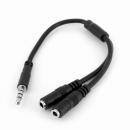 StarTech.com MUYHSMFF ヘッドフォン/マイク用ジャック付ヘッドセット対応アダプタ4極ミニプラグ(オス)-2x3極ミニジャック(メス)