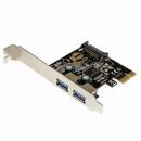 StarTech.com PEXUSB3S23 SuperSpeedUSB3.02ポート増設PCIExpressインターフェースカード2xUSB3.05Gbps拡張用PCIex1接続ボードSATA電源端子(15ピン)付き